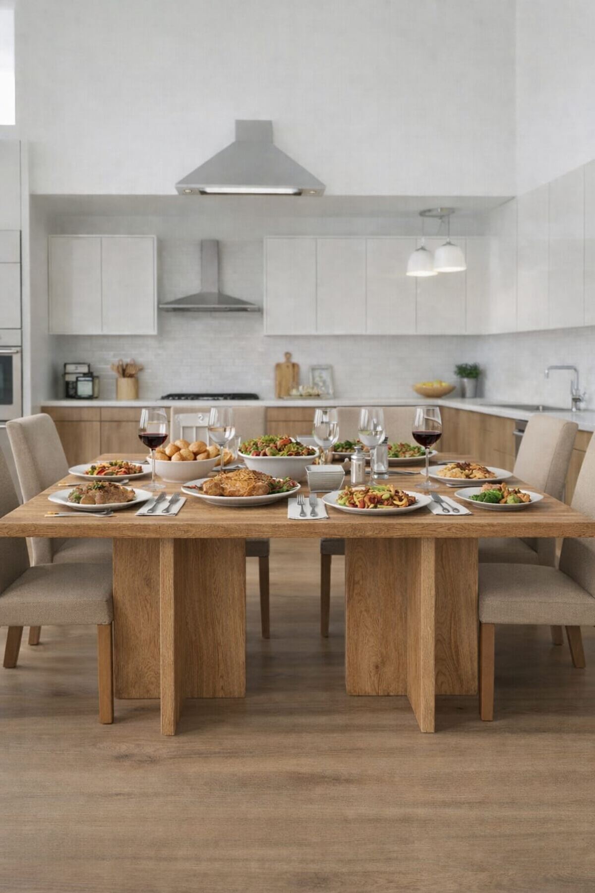 Dikdörtgen Salon Yemek Masası Kare Ayak 36mm Kalın Kenarlı 180x90-Afrika Ceviz