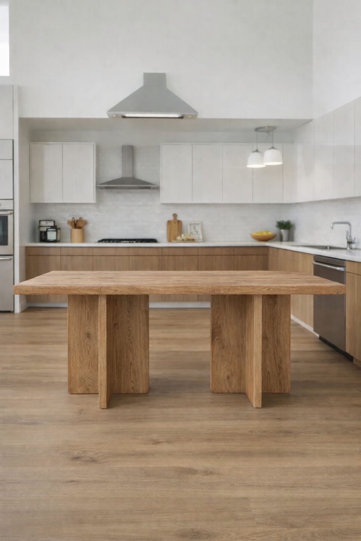 Dikdörtgen Salon Yemek Masası Kare Ayak 36mm Kalın Kenarlı 180x90-Afrika Ceviz