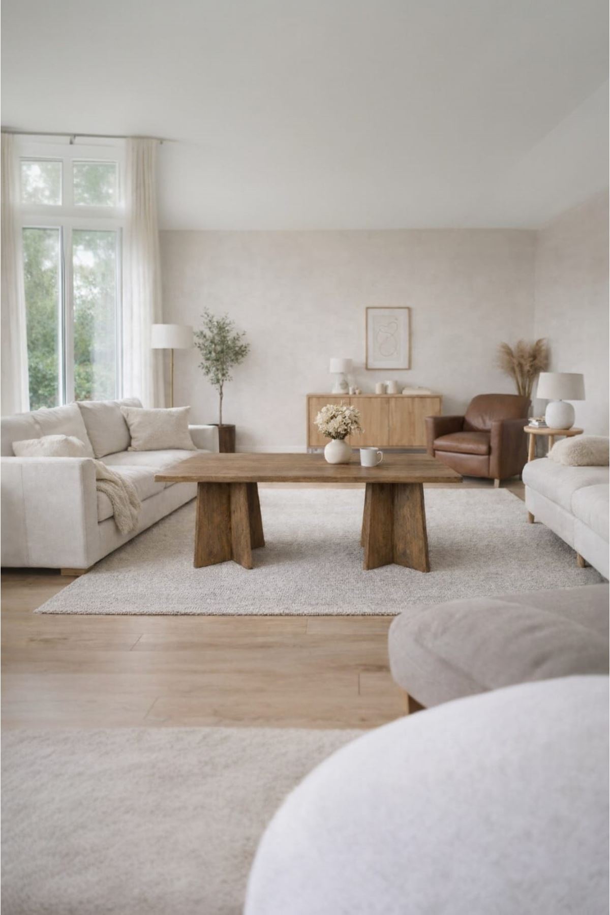 Dikdörtgen Salon Yemek Masası Mantar Ayak - 36mm Kalın Kenarlı - Afrika Ceviz