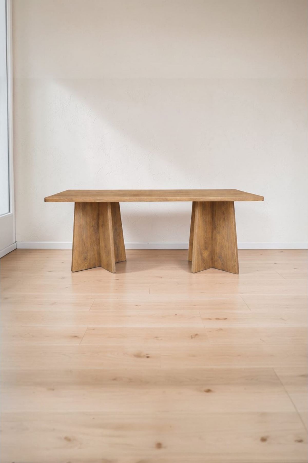 Dikdörtgen Salon Yemek Masası Mantar Ayak - 36mm Kalın Kenarlı 180x90-Afrika Ceviz