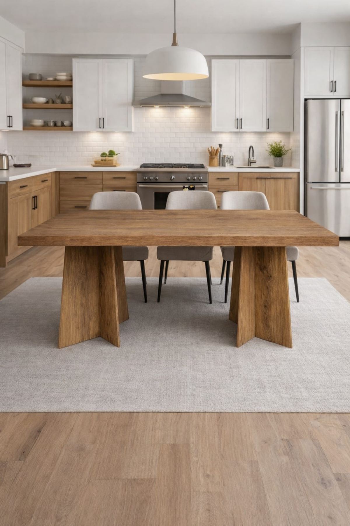 Dikdörtgen Salon Yemek Masası Mantar Ayak - 36mm Kalın Kenarlı 180x90-Afrika Ceviz