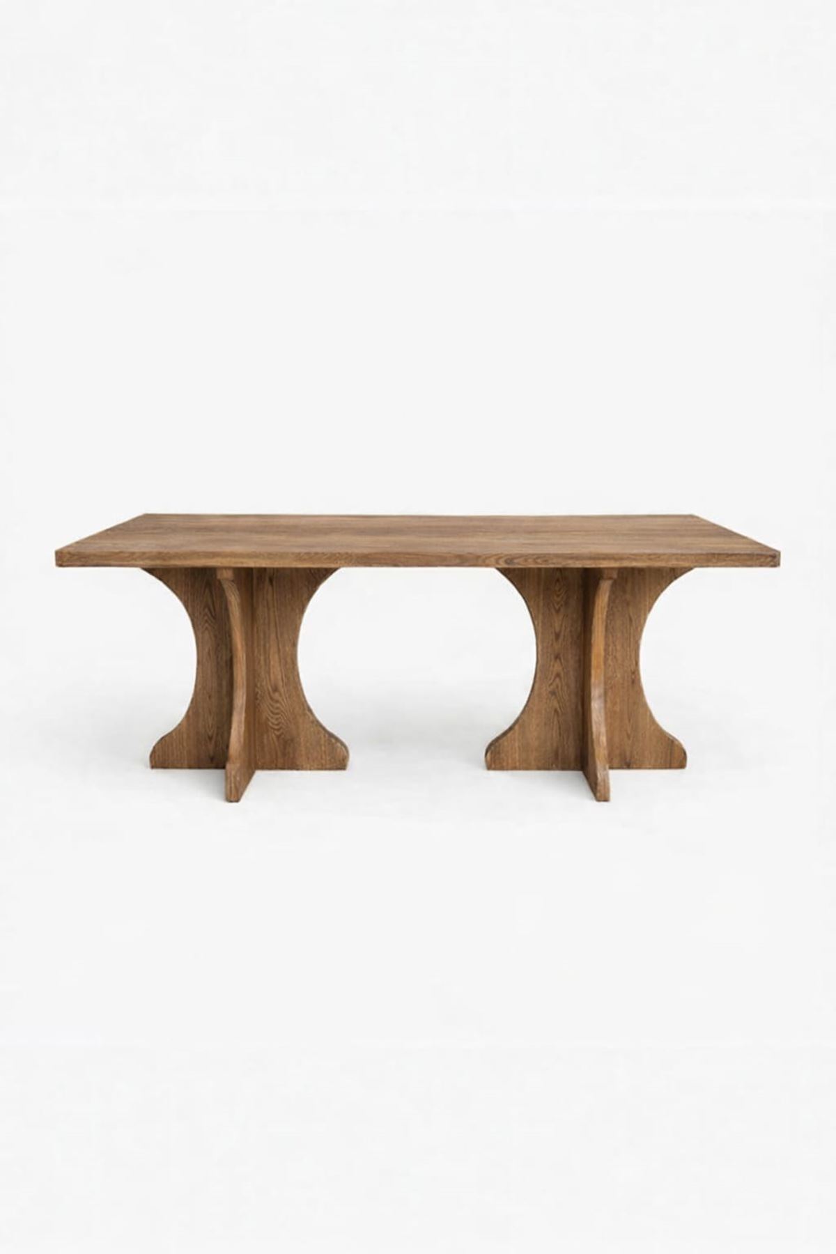 Dikdörtgen Salon Yemek Masası Kemer Ayak - 36mm Kalın Kenarlı 160x90-Afrika Ceviz