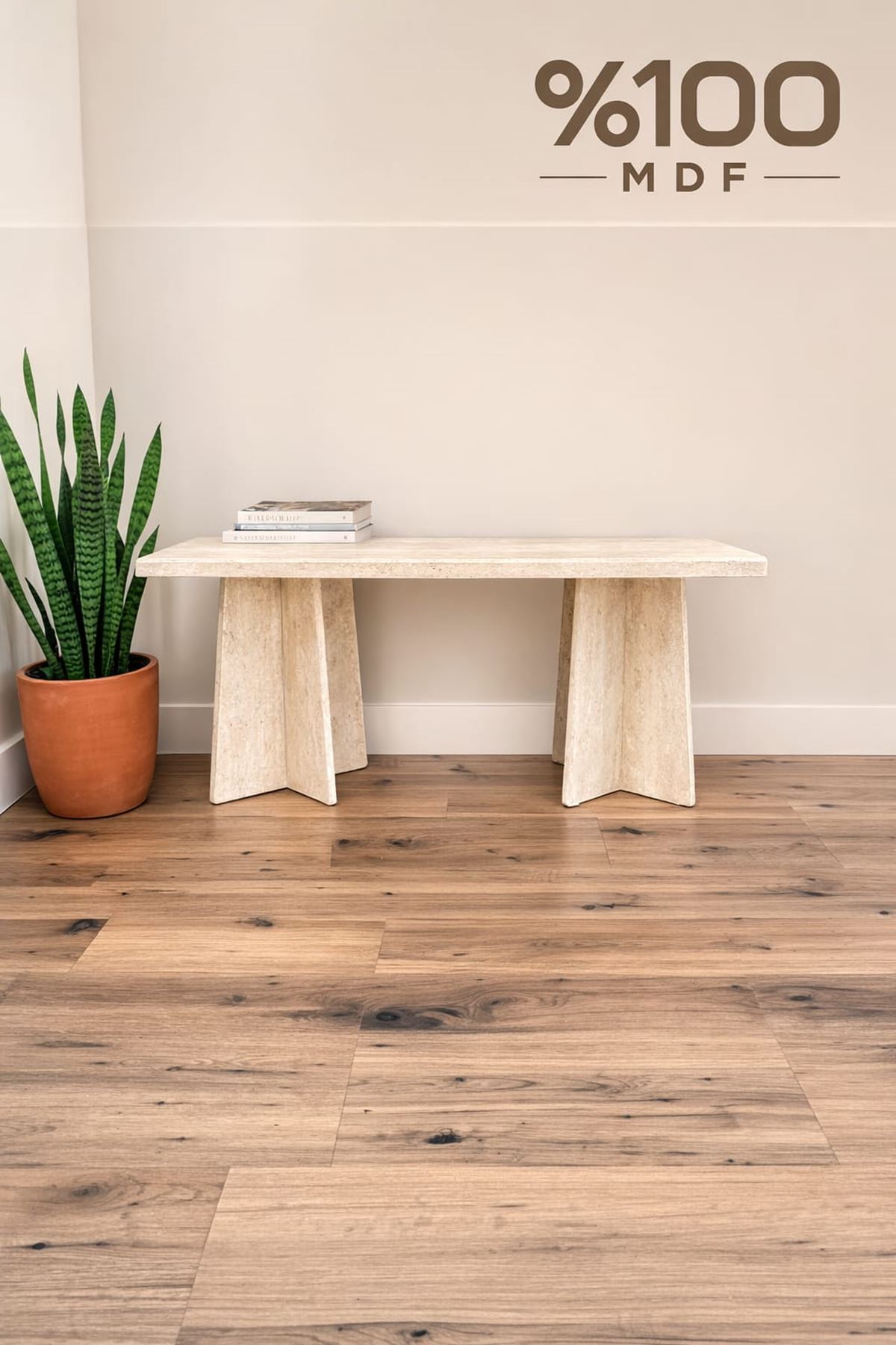 Dikdörtgen Salon Yemek Masası Mantar Ayak - 36mm Kalın Kenarlı 160x90-Traverten