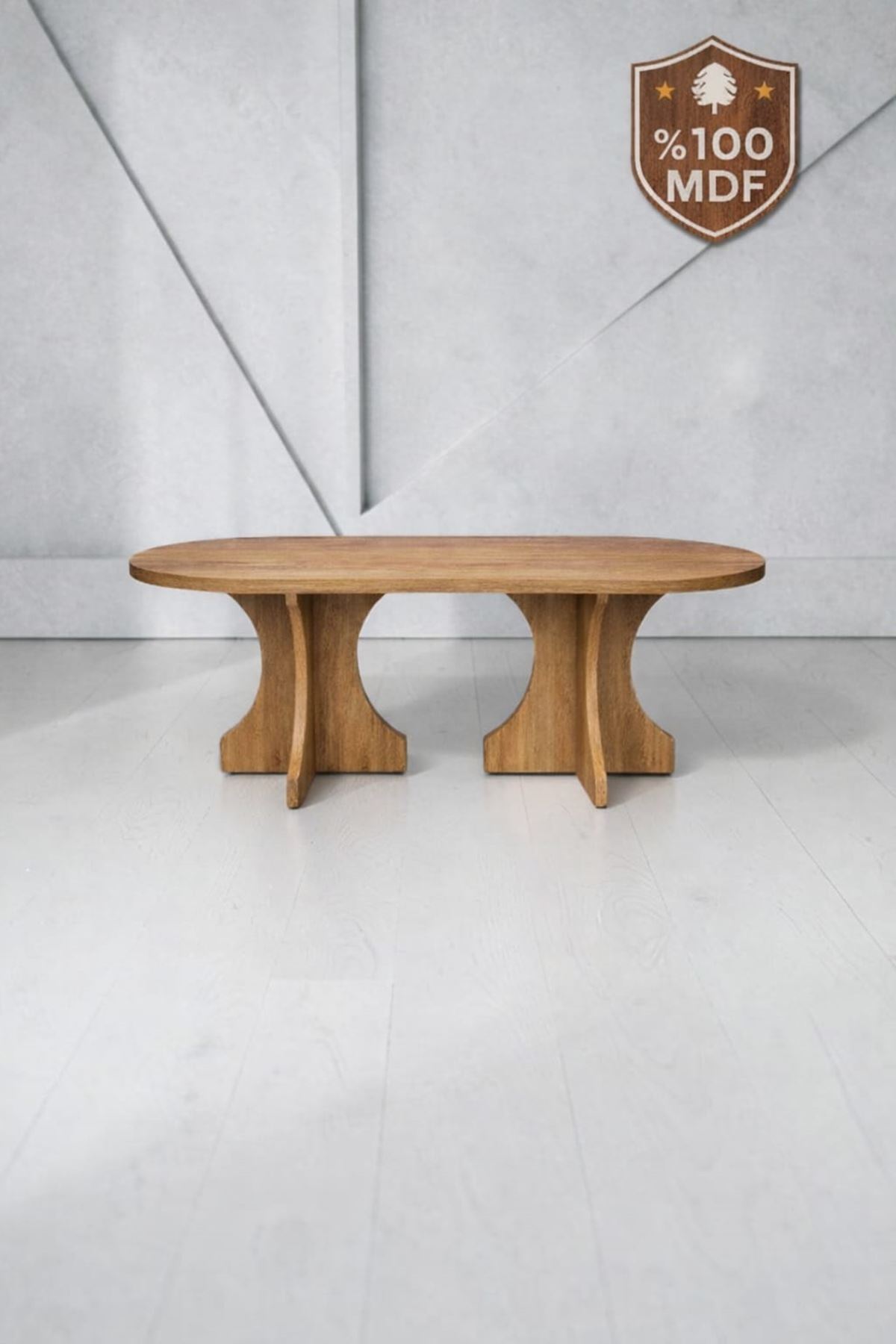 Oval Salon Yemek Masası Kemer Ayak 36mm Kalın Kenarlı -160x90-Afrika Ceviz