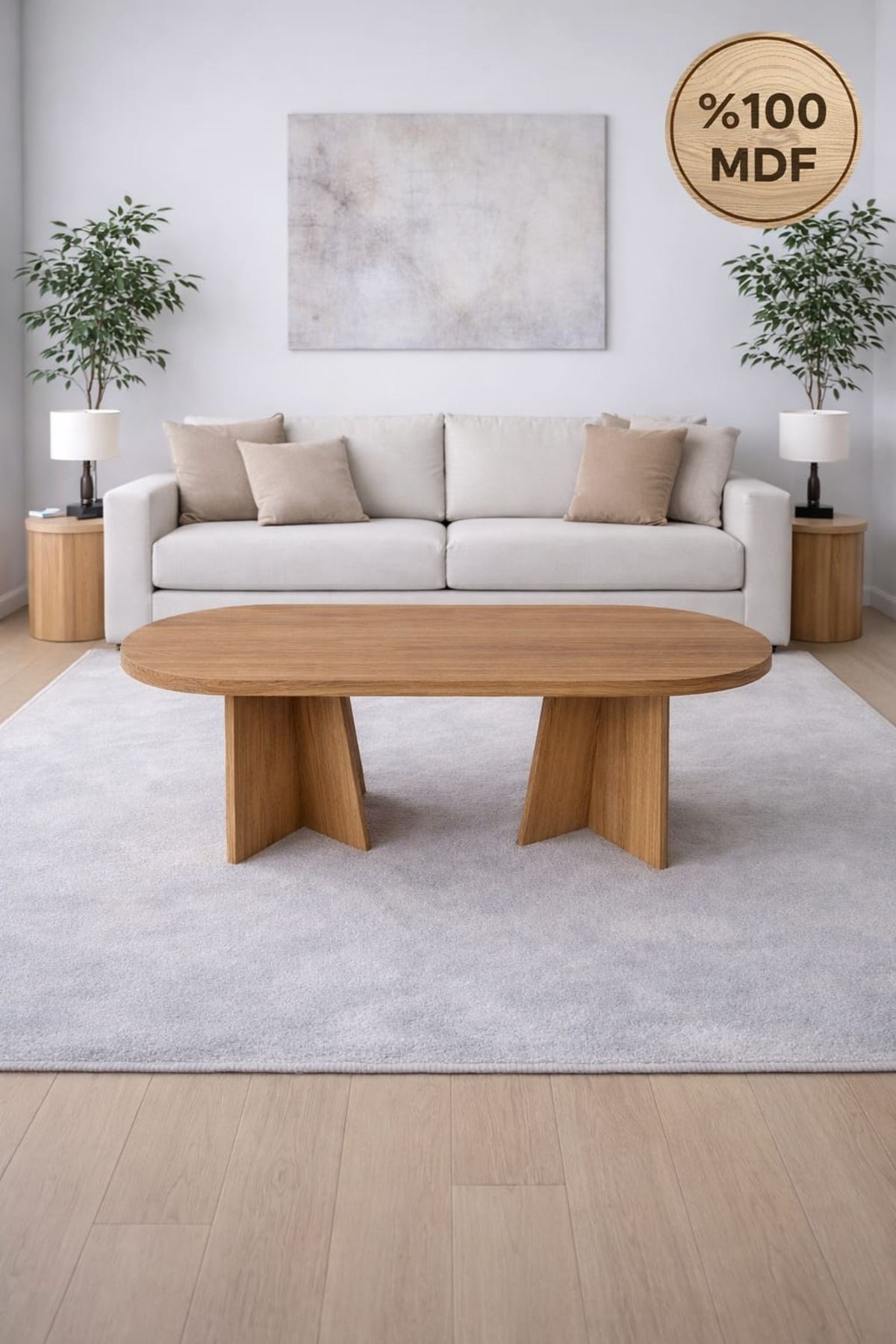 Oval Salon Yemek Masası Mantar Ayak 36mm Kalın Kenarlı -180x90-Afrika Ceviz