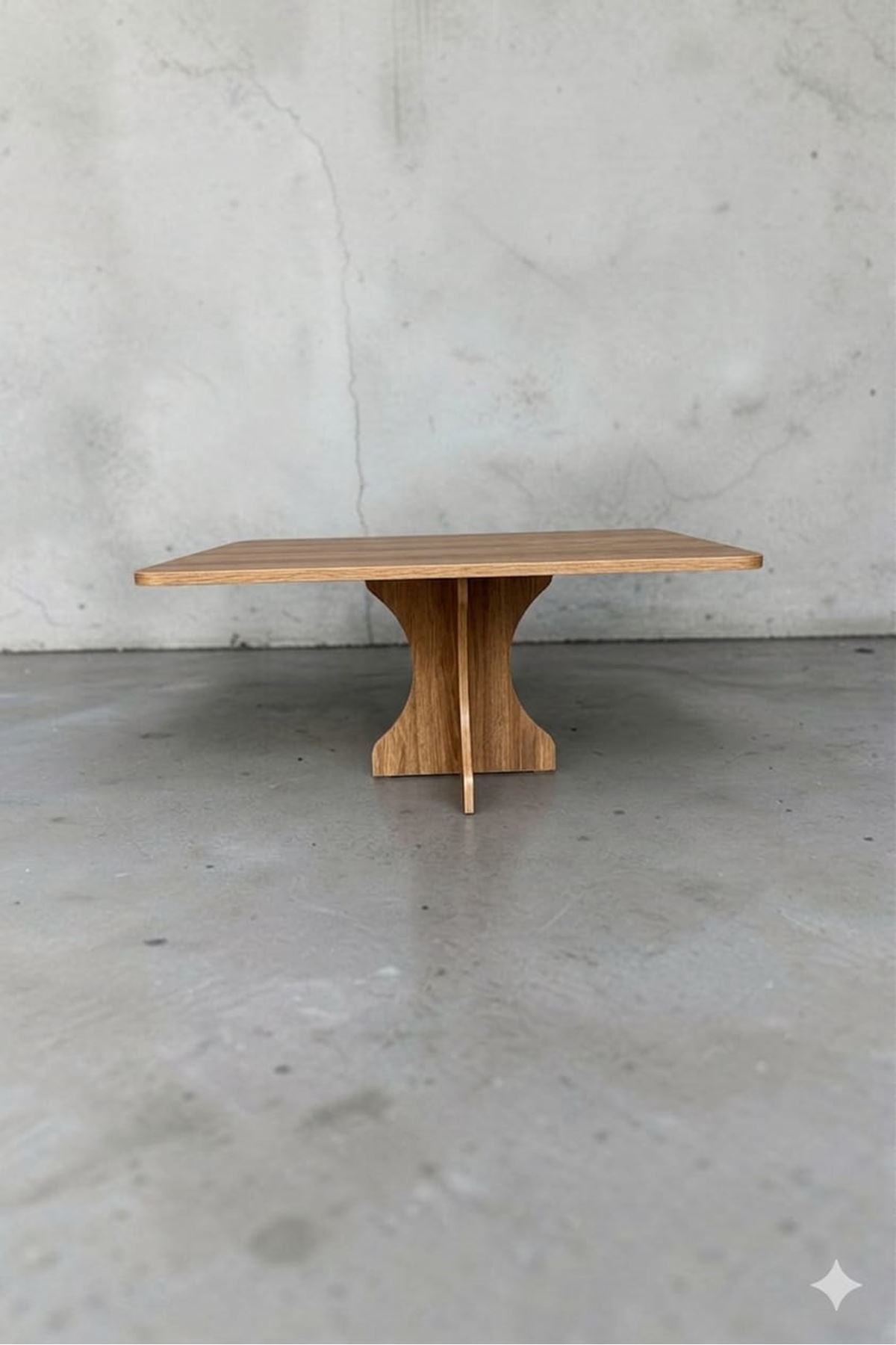 Dikdörtgen Salon Yemek Masası Kemer Tek Ayak-160x90-Afrika Ceviz