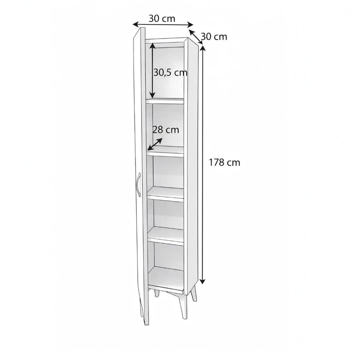 MUTFAK - BANYO ÇOK AMAÇLI DOLAP 5 RAFLI180CM