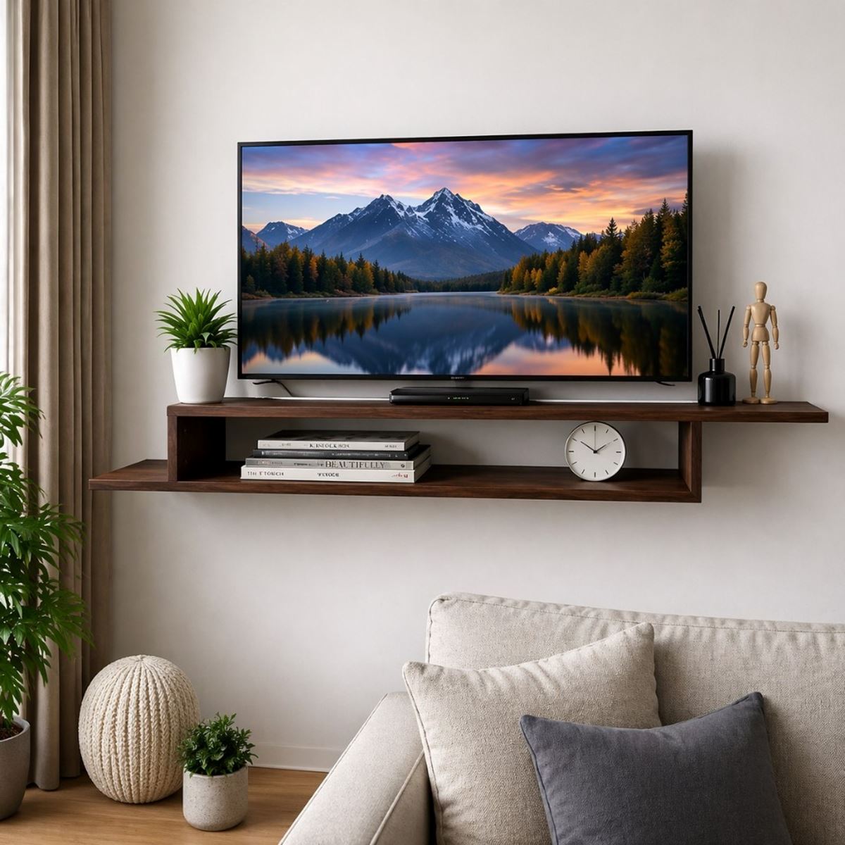 Dekoratif Raflı Duvar Tv Ünitesi  Z Raf Barok