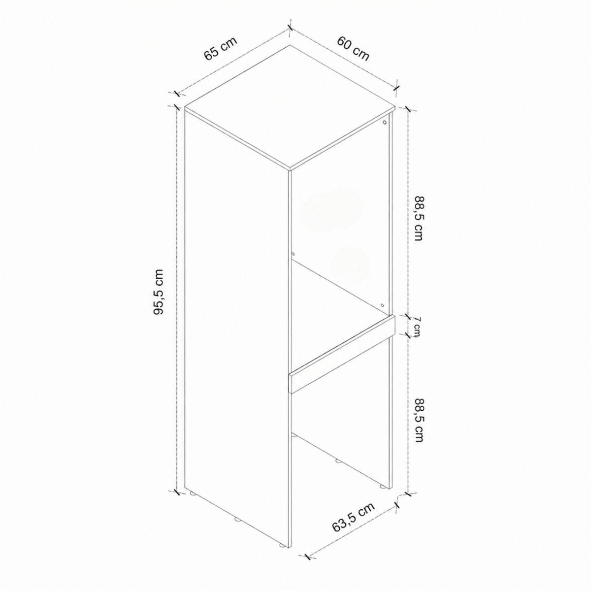 Çamaşır Ve Kurutma Makinesi Dolabı Kapaksız Çekmeceli Banyo Dolabı Ceviz