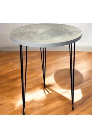  Zigon Sehpa (BEYAZ FUME)  Metal Tel Ayak 