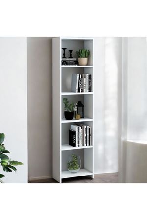 6 Raflı Dekoratif Kitaplık BEYAZ Kitaplık Ofis Kitaplığı Dolap Evrak Rafı Ev Rafı Kitap Rafı