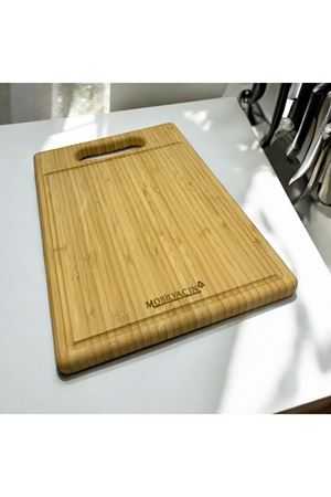 Bambu Kesme Tahtası Dikdörtgen Su Oluklu 35x24