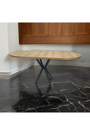 Oval Yemek Masası 6 Kişilik 160 x 90 CEVİZ