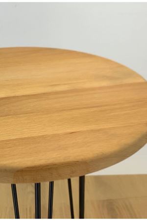 Masif Panel Ahşap Yan Sehpa Firkete Ayaklı