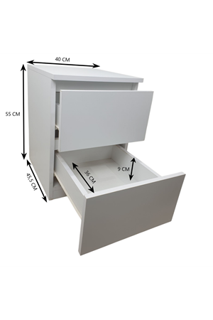 2 Çekmeceli Komodin- Beyaz