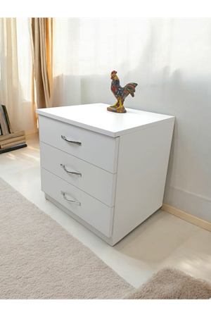 3 Çekmeceli Komodin- Beyaz