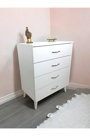 4 Çekmeceli Şifonyer- Beyaz