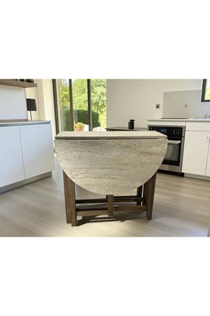 Katlanır Kanatlı Masa Yemek Masası Çalışma Masası Mutfak Masası TRAVERTEN