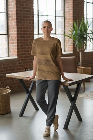 CAFE MASA KÖKNAR Kütük Masa  X AYAK SİYAH