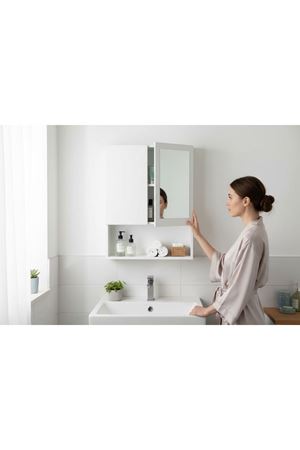 İKİ KAPAKLI AYNALI BANYO DOLABI  