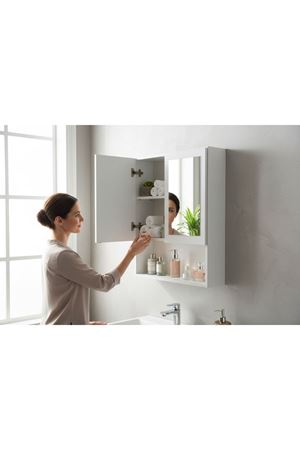 İKİ KAPAKLI AYNALI BANYO DOLABI  
