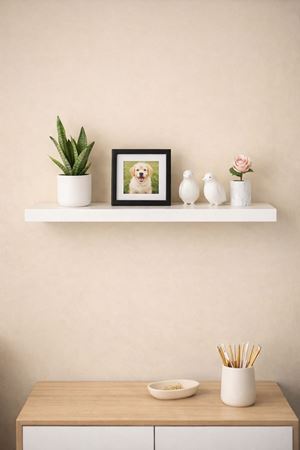 Beyaz Duvar Rafı Uçan Raf Gizli Raf