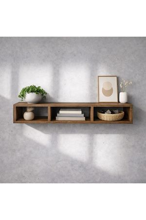 Dekoratif Raflı Duvar Tv Ünitesi  Üç Bölmeli Barok