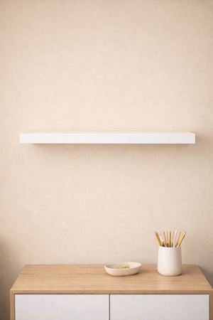 Tekli Duvar Rafı - Uçan Raf Gizli Raf Beyaz