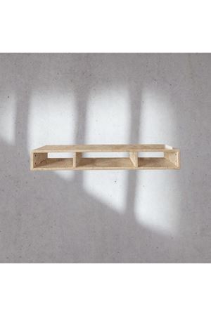 Dekoratif Raflı Duvar Tv Ünitesi  Üç Bölmeli Traverten