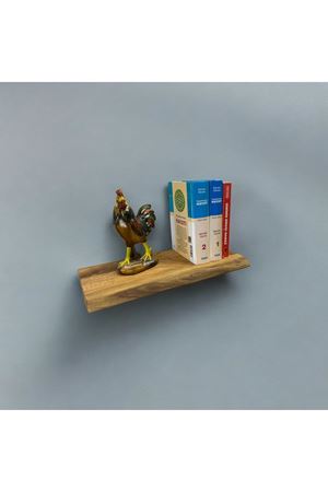 Ahşap Orijinal Ceviz Dekoratif Tekli Uçan Raf