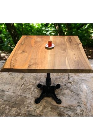 CAFE MASA Ahşap Kütük Masa ASLAN AYAK KARE