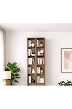 2'li 6 Raflı Dekoratif Kitaplık BAROK Kitaplık Ofis Kitaplığı Dolap Kitap Rafı 