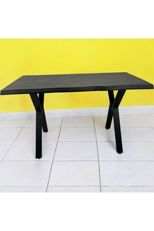 CAFE MASA SİYAH KÖKNAR Kütük Masa X AYAK SİYAH 