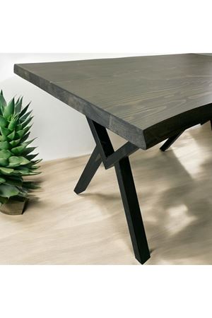 CAFE MASA SİYAH KÖKNAR Kütük Masa X AYAK SİYAH 