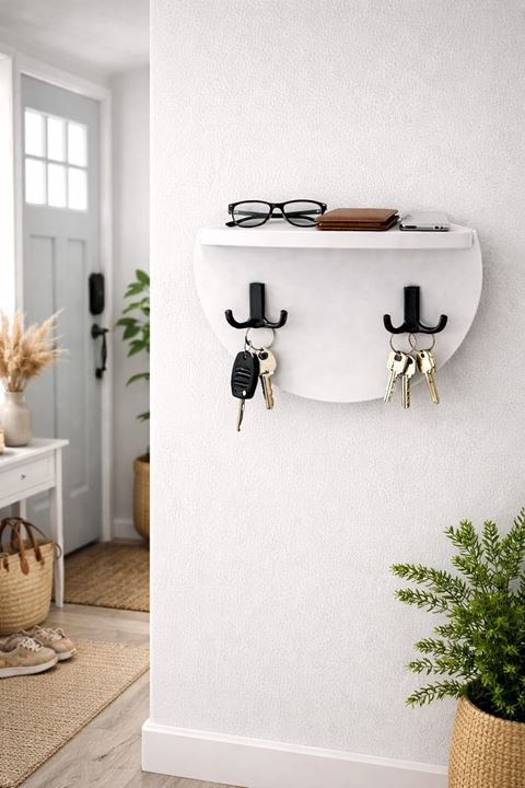 2 ASKILIKLI DUVAR RAFI -ANAHTARLIK-YARIM BÖLMELİ