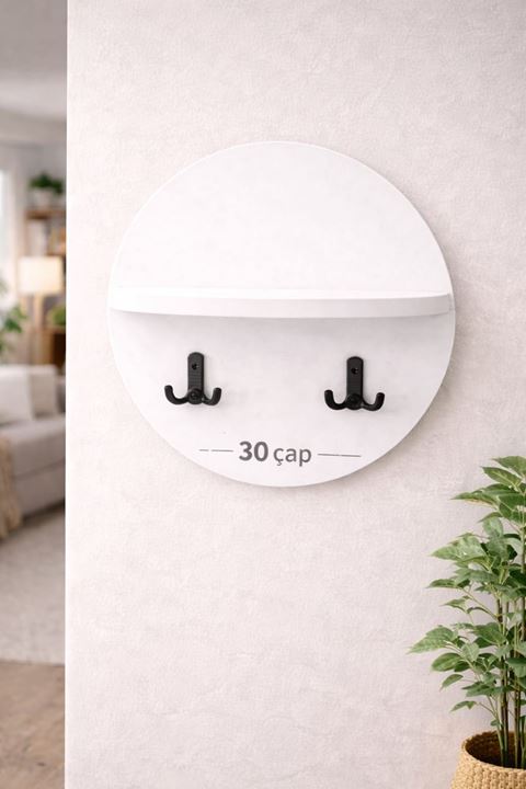 2 ASKILIKLI DUVAR RAFI -ANAHTARLIK- BÖLMELİ