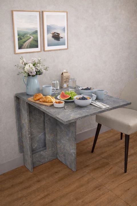 Demonte Pratik Açılır Kapanır Kanatlı Masa - Yemek Masası Gordion