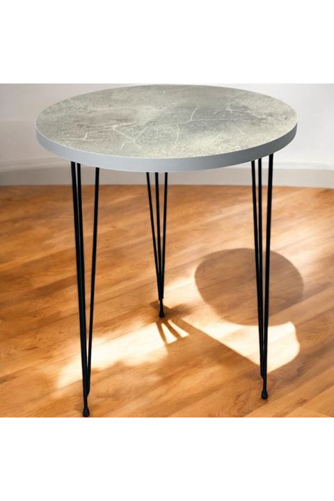 Zigon Sehpa Metal Tel Ayak ( BEYAZ MERMER )