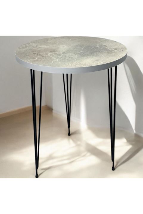 Zigon Sehpa Metal Tel Ayak ( BEYAZ MERMER )