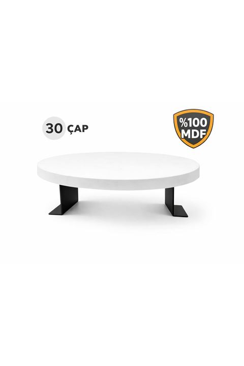 Yan Sehpa Ayarlanabilir Tepsi Dekoratif Modern Tepsi Beyaz