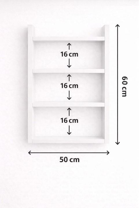 4'lü Duvar Rafı-Mutfak-Çok Amaçlı Raf-Beyaz