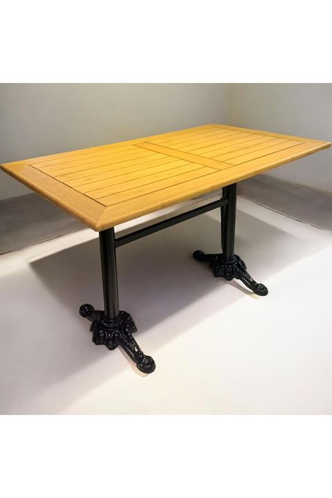 CAFE MASA BAMBU ahşap yemek masası 120 X 70 ASLAN AYAK