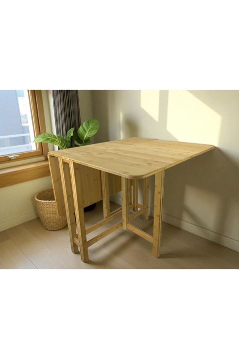 Katlanır Kanatlı Masa Yemek Masası Çalışma Masası Mutfak Masası BAMBU
