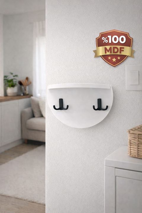 2 ASKILIKLI DUVAR RAFI -ANAHTARLIK-YARIM BÖLMELİ