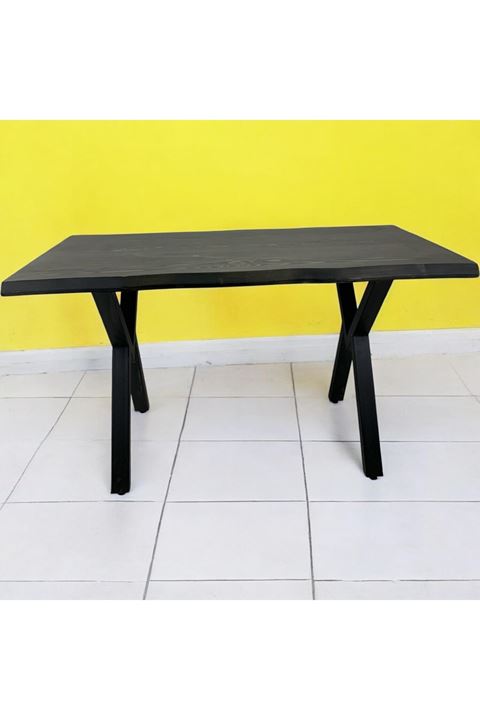 CAFE MASA SİYAH KÖKNAR Kütük Masa X AYAK SİYAH
