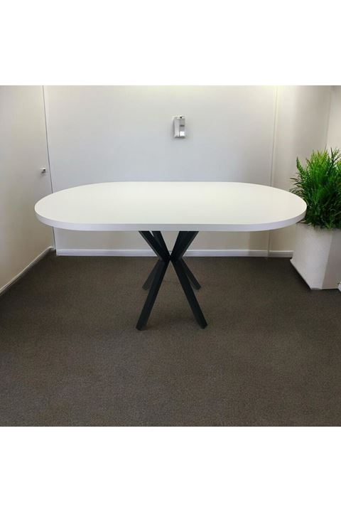 Oval Yemek Masası 6 Kişilik 160 x 90 BEYAZ