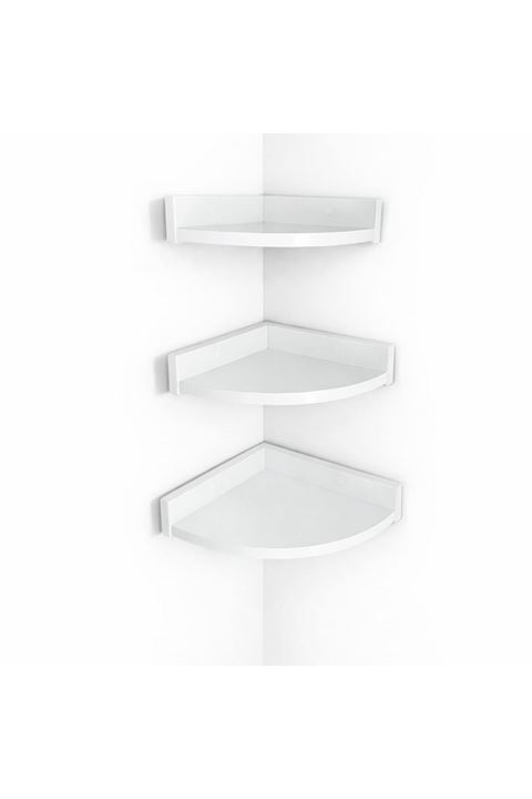 3'Lü Üçgen Köşe Duvar Raf 31 x 26 x 23