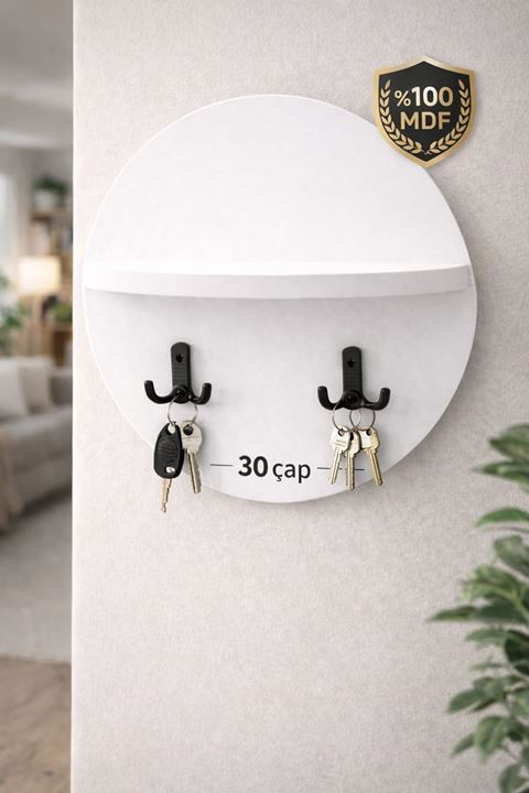 2 ASKILIKLI DUVAR RAFI -ANAHTARLIK- BÖLMELİ