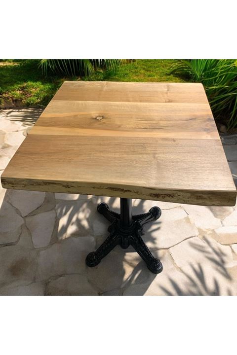 CAFE MASA Ahşap Kütük Masa ASLAN AYAK KARE 70x70
