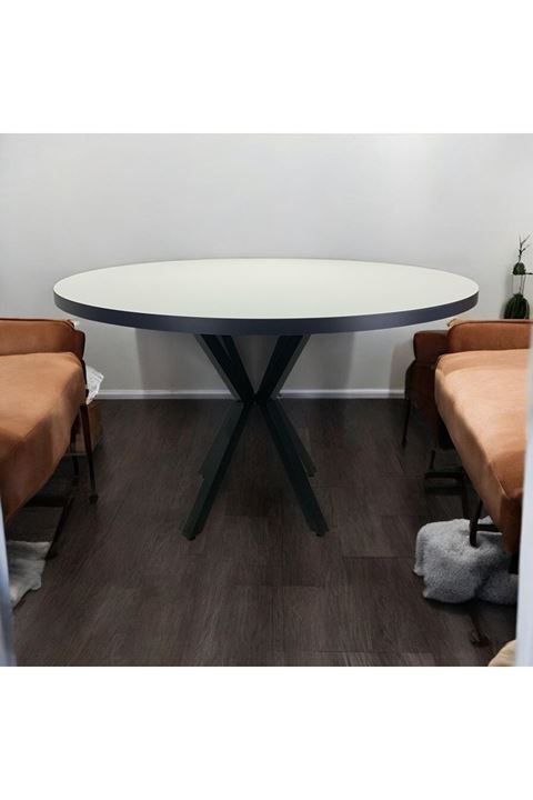 Yuvarlak Yemek Masası BEYAZ Ahtapot AYAK 120 Çap